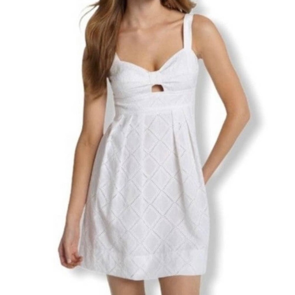Trina Turk White Trellis Lucia Eyelet Mini Dress 6